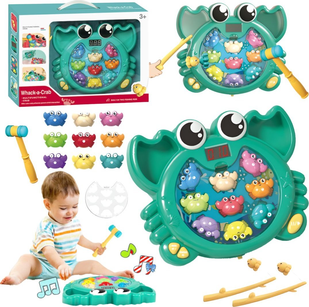KRAB GRA ZRĘCZNOŚCIOWA 2w1 ZŁAP KRABA ORAZ ŁOWIENIE KRABÓW ZESTAW MŁOTECZEK