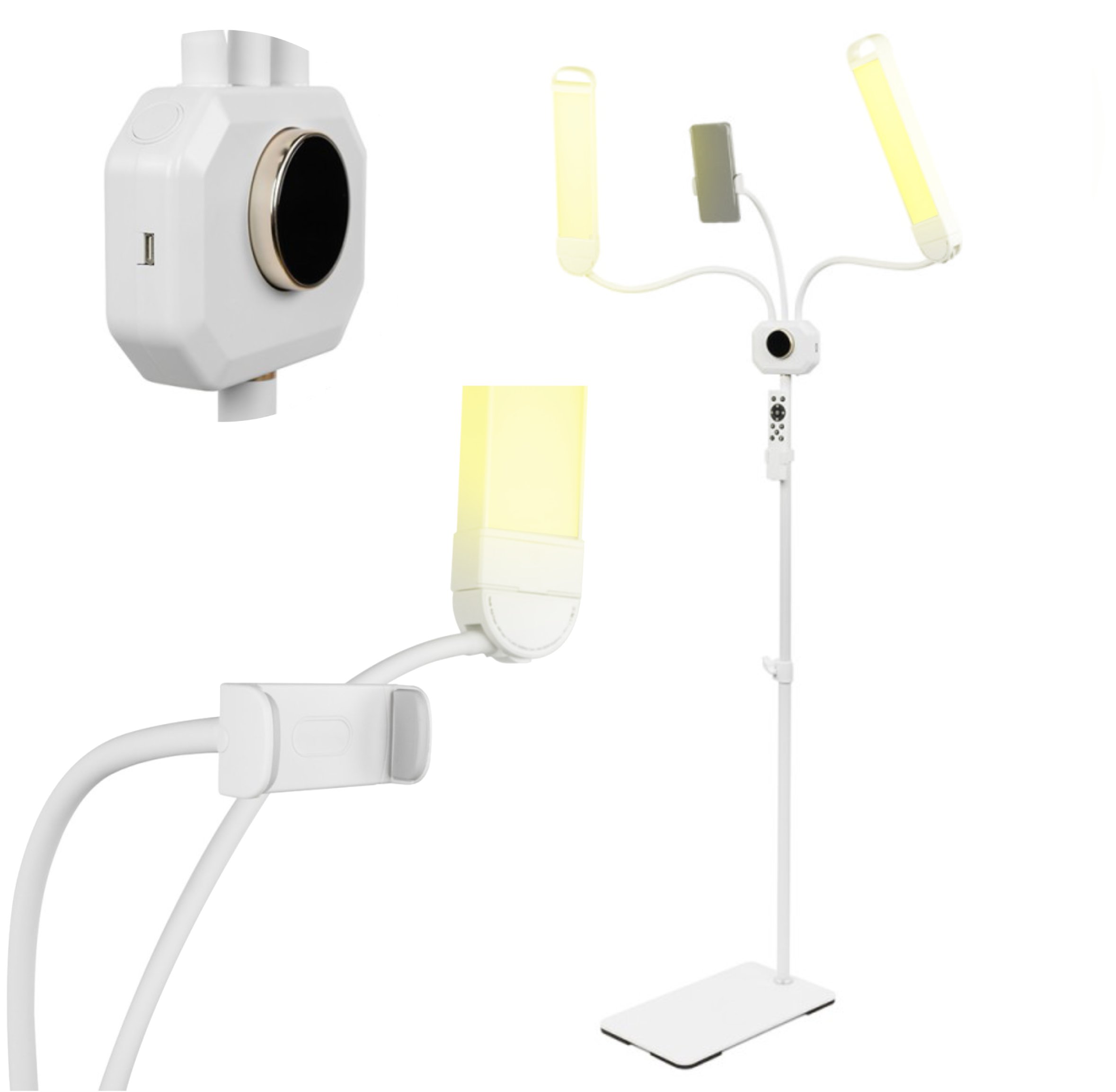 Lampa kosmetyczna LED 3000-6000K na statywie biała MITOYA LUMERA