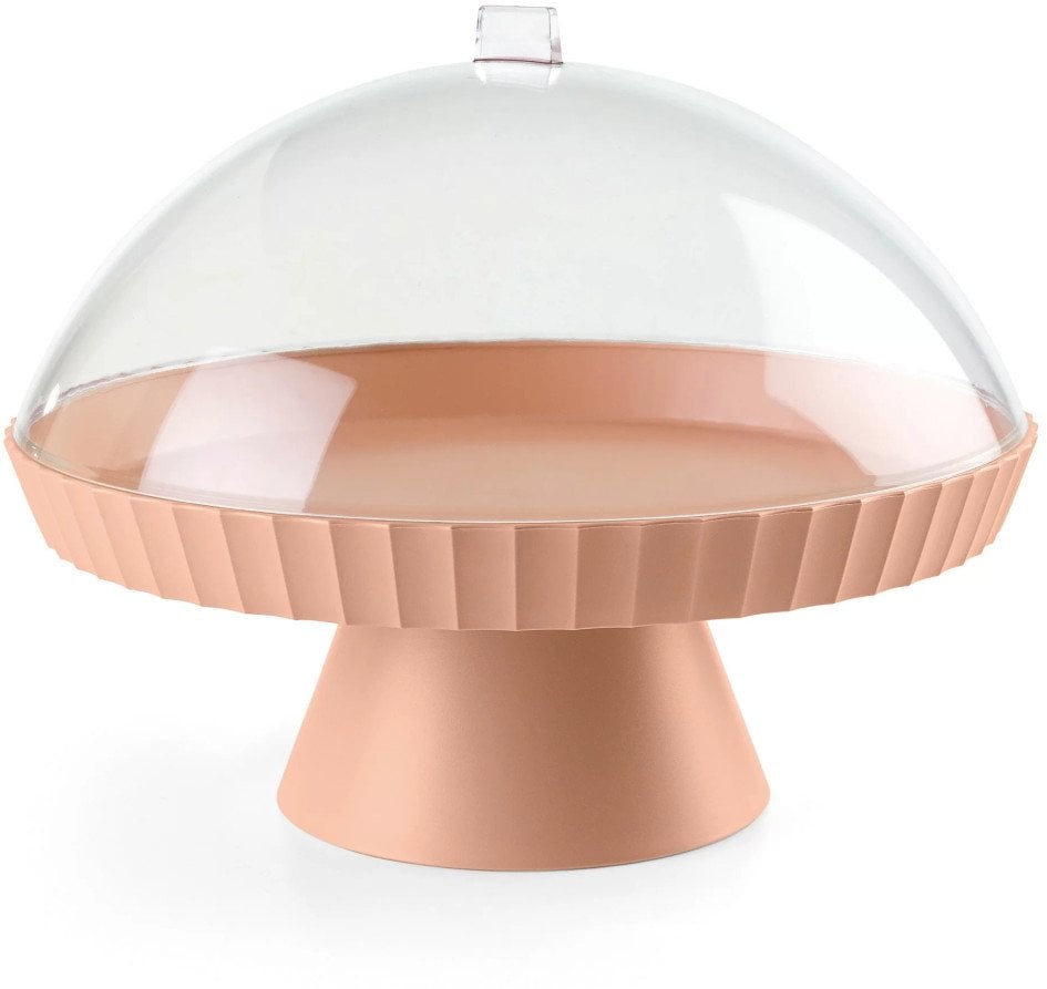 AGORA Patera do ciasta z pokrywą różowa