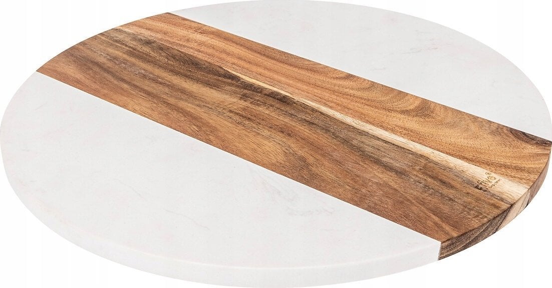 5five Taca obrotowa HARMONY, marmur i akacja, Ø 34,9 cm