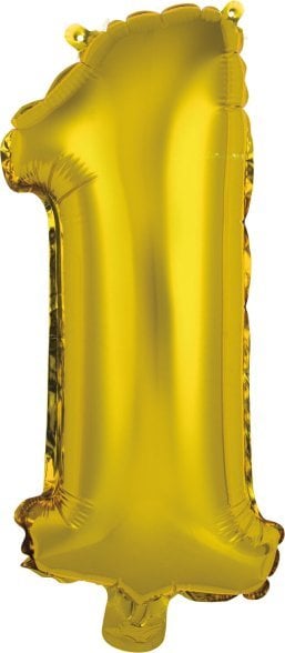 AMSCAN Balon foliowy mini cyfra 1 złota 19,5x40cm