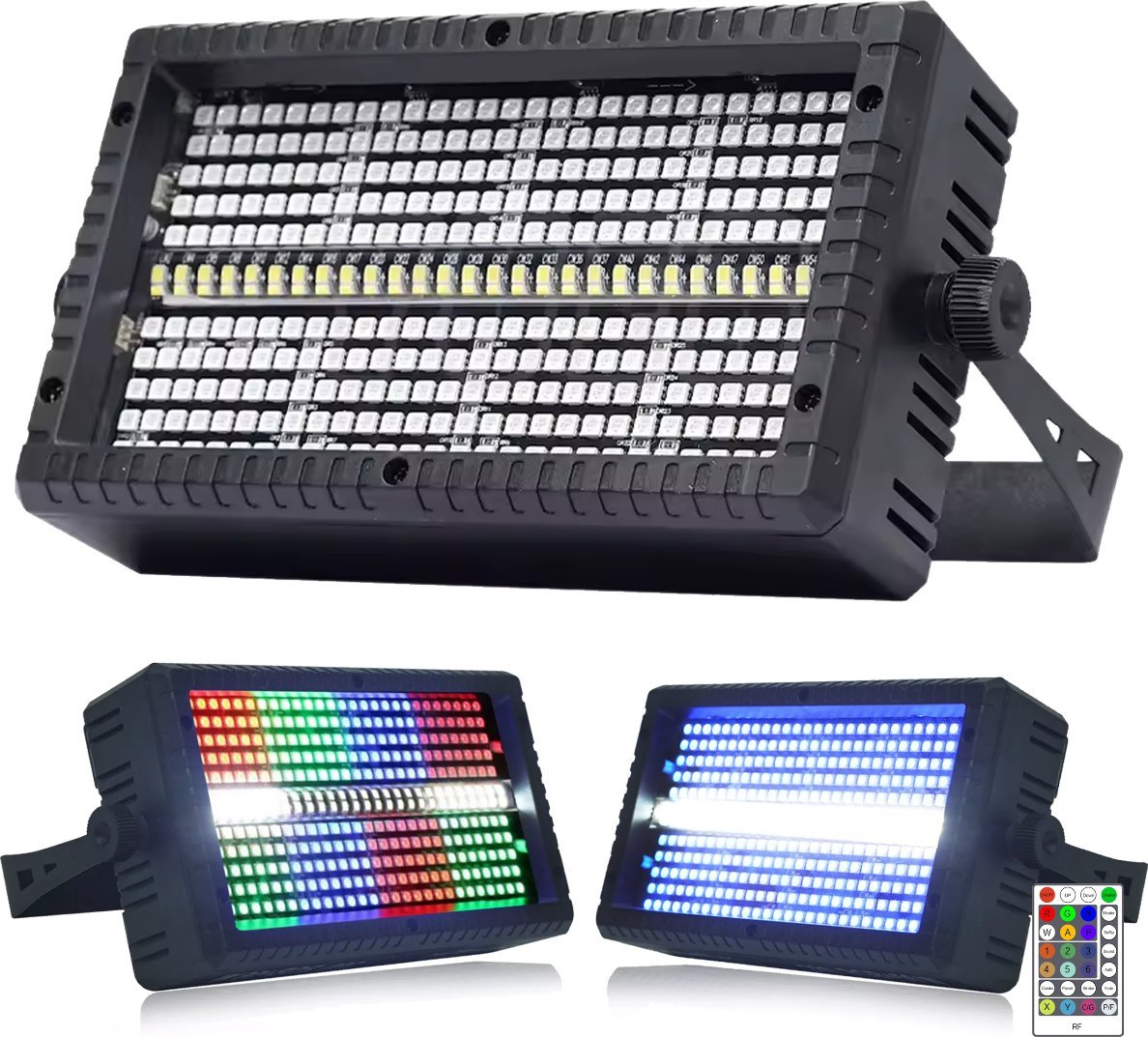 LIGHT4ME AURI STROBE stroboskop blinder oświetlacz efekt świetlny 24x1W CW/A + 240x0,2W RGB LED