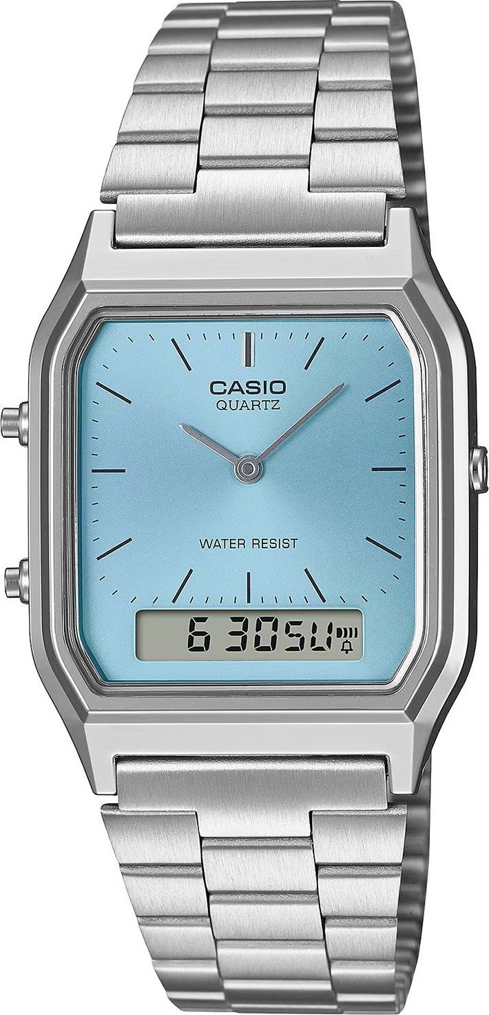 Zegarek Casio Zegarek męski Casio AQ-230A-2A1MQYES srebrny