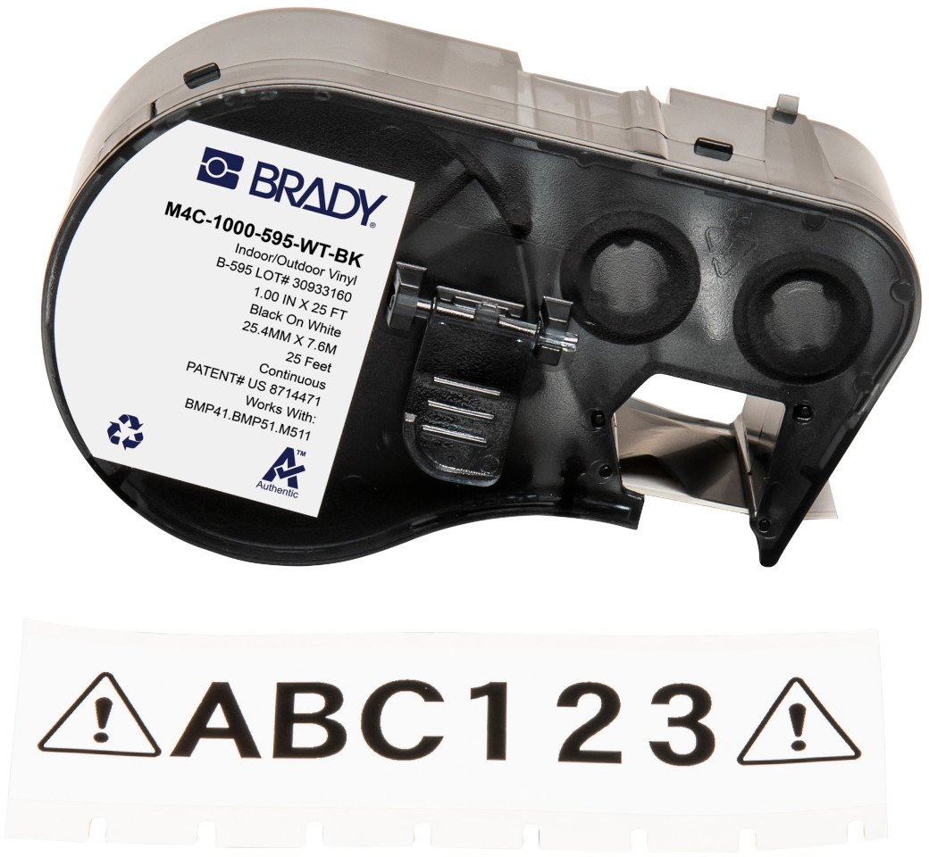 Brady M4C-1000-595-WT-BK etykiet do nadruku Czarny, Biały Samoprzylepne etykiety do drukowania