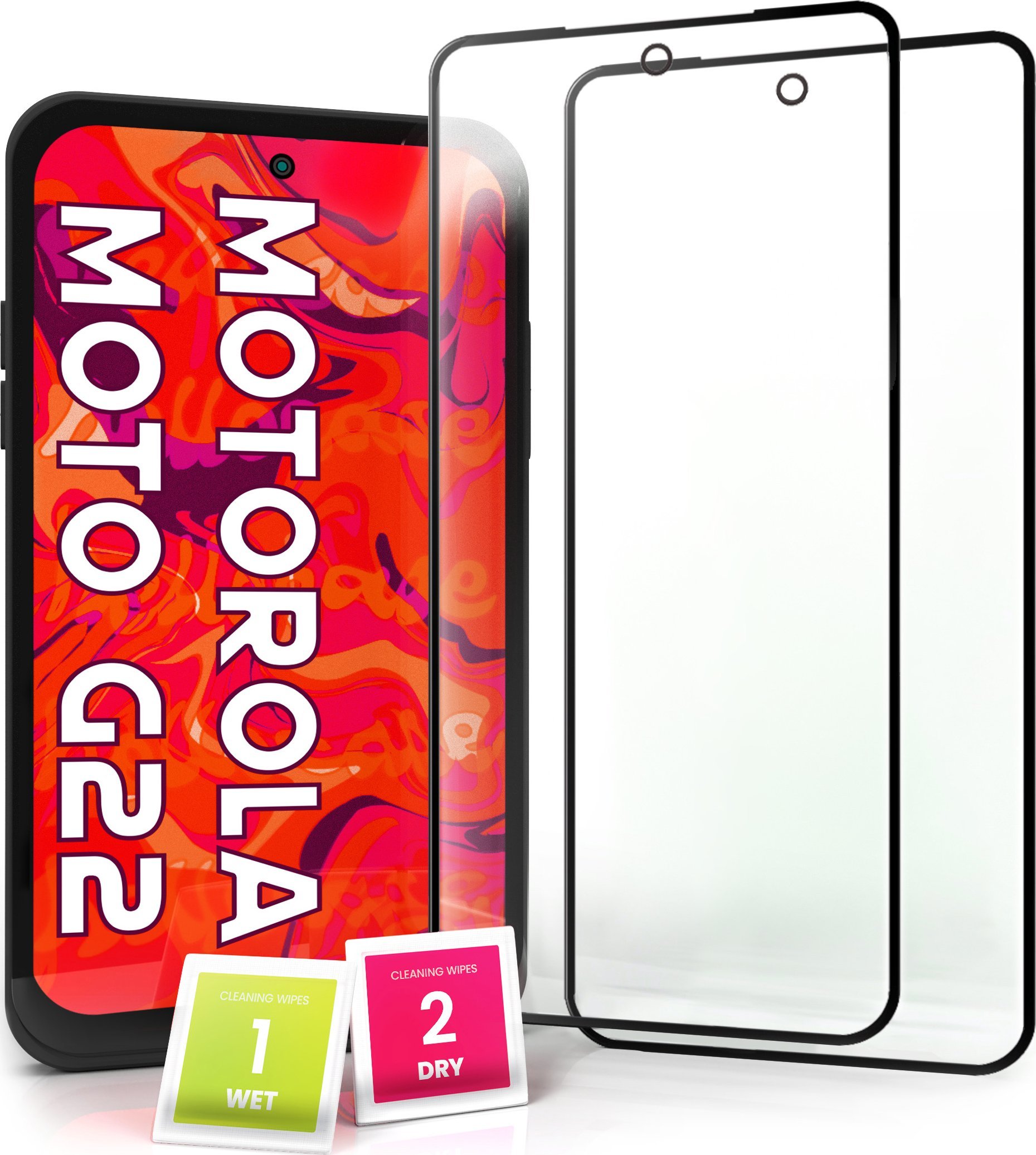 Hello Case 2-pak Szkło Hartowane do Motorola Moto G22 4G Ochronne Pełne Na cały ekran