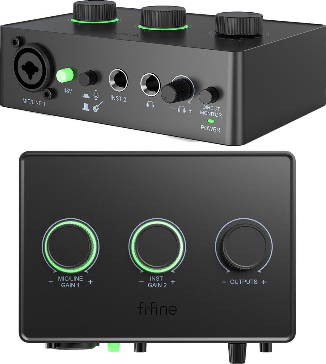 Fifine AMPLI1 Mikser Audio, interfejs XLR Phantom 48V