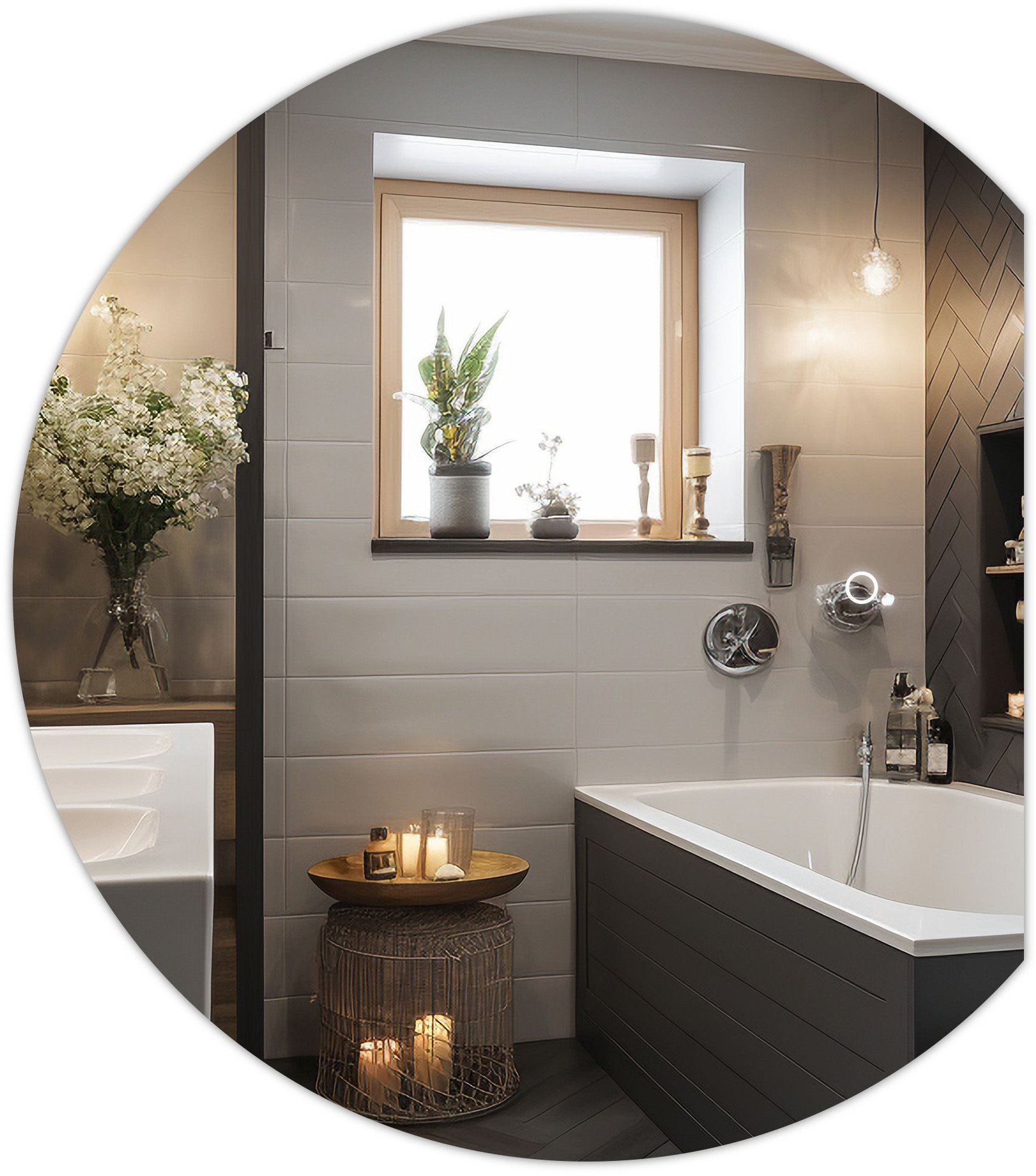 LUSTRO ŚCIENNE LED 80x70cm YH-3355