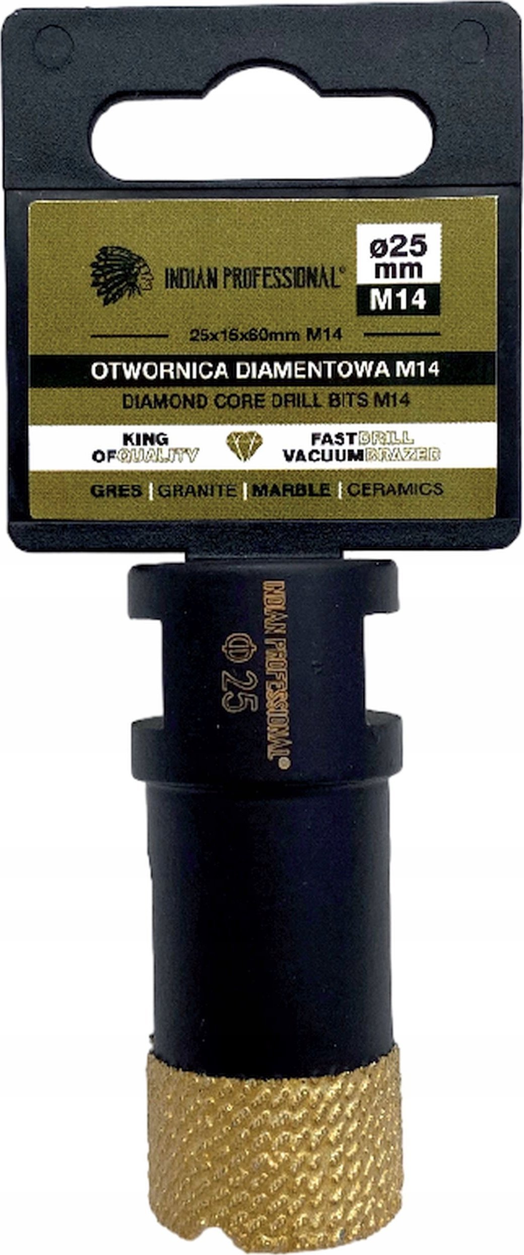 INDIAN PROFESSIONAL KORONA DIAMENTOWA M14 25mm WIERCENIE NA SUCHO /INDIAN PROFESSIONAL