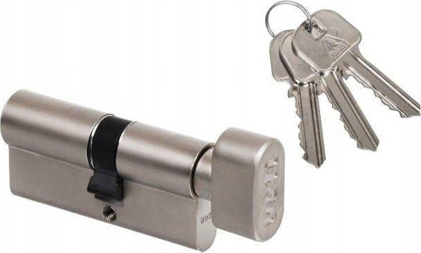 LOB Wkładka do zamka bębenkowa niklowa 30/35 mm z gałką