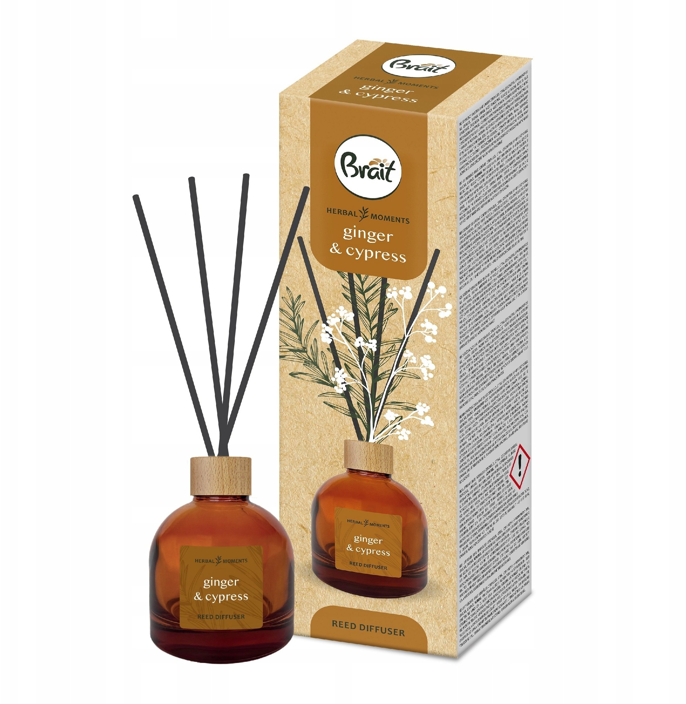 Dyfuzor zapachowy DRAMERS Herbal Moments Imbir & Cyprys Patyczki zapachowe 100 ml