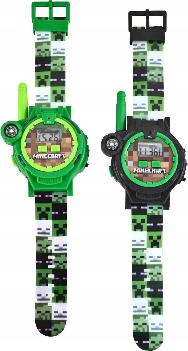 Zestaw 2x Walkie Talkie Krótkofalówka + Zegarek Led Minecraft Dla Dzieci / Min40098