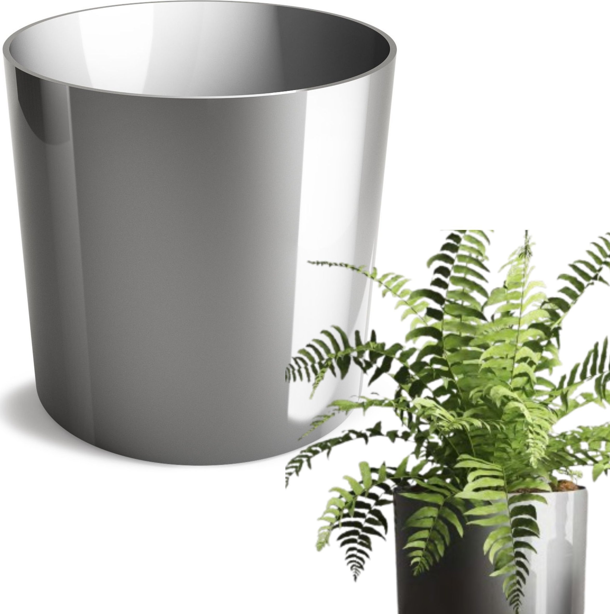 Doniczka okrągła CYLINDER DCR15 PP Osłonka na kwiaty