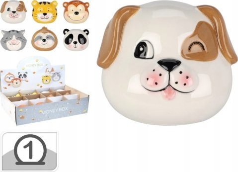 Koopman Skarbonka ceramiczna dla dzieci zwierzątka 8,5x7cm