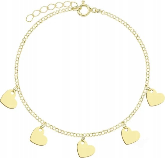 Radziszewska Jewellery Złota Bransoletka na nogę Serce 925 Prezent Biżuteria DEDYKACJA GRATIS