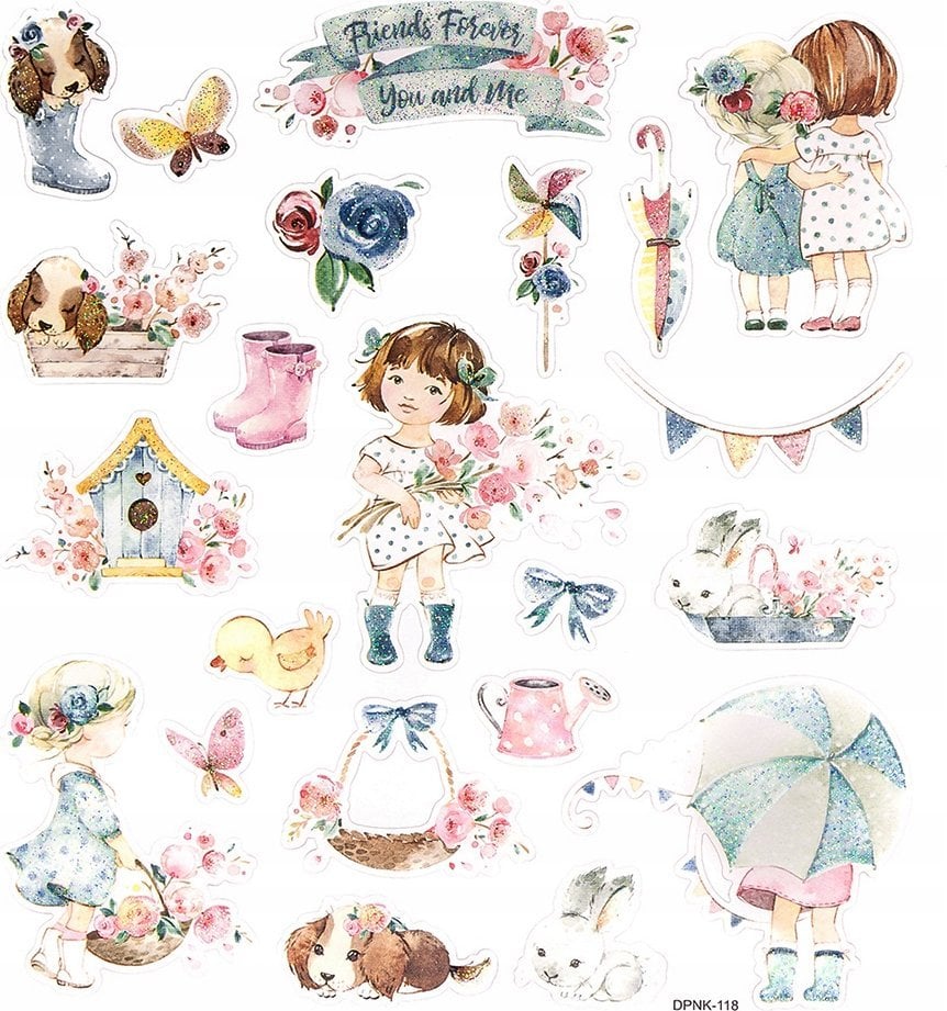 Dalprint Naklejki z brokatem DPCRAFT Marisella x Me 22szt. Dalprint