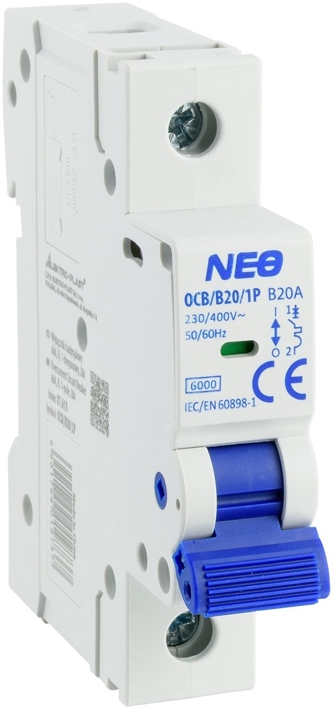 Wyłącznik nadprądowy 1P B 20A 6kA NEO OCB/B20/1P 87.615