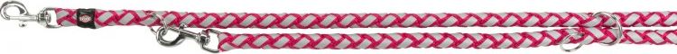 Trixie Cavo Reflect, smycz regulowana dla psa, fuksja, L–XL: 2.00 m/o 18 mm, odblaskowa
