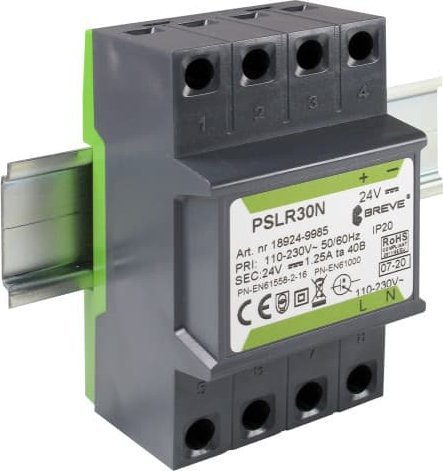 BREVE Zasilacz impulsowy PSLR 30 230VAC/24VDC 1,25A /na szynę TH/ 18924-9985