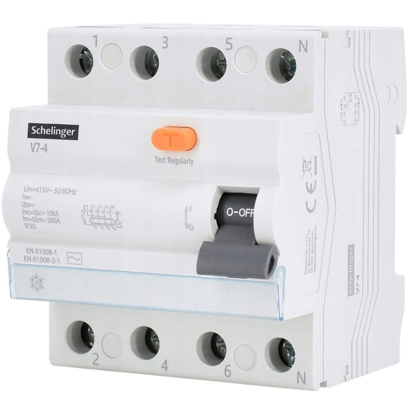 Wyłącznik różnicowoprądowy AC 4P 25A 30mA Schelinger A03-V7-4-25-030