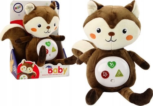 LeanToys Pluszowa Wiewiórka Interaktywna Edukacyjna Usypiacz Przytulanka Melodie