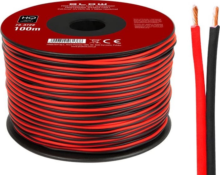 Kabel Blow 73-372# Przew.głośn.2x0,50mm czarno-czerwony