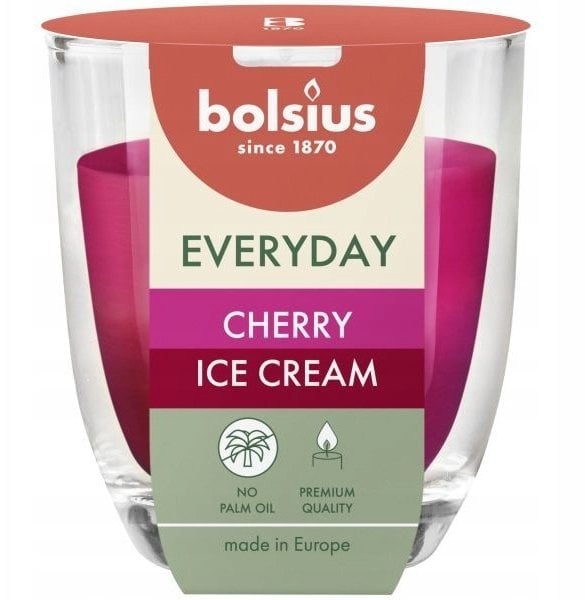 Bolsius Świeca aromatyczna szklana Everyday lody wiśniowe O80x70mm 8717847193469
