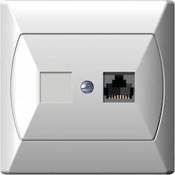 Ospel Gniazdo komputerowe pojedyncze RJ45 kat.5e FOREX AKCENT białe (GPK-1A/F/00)