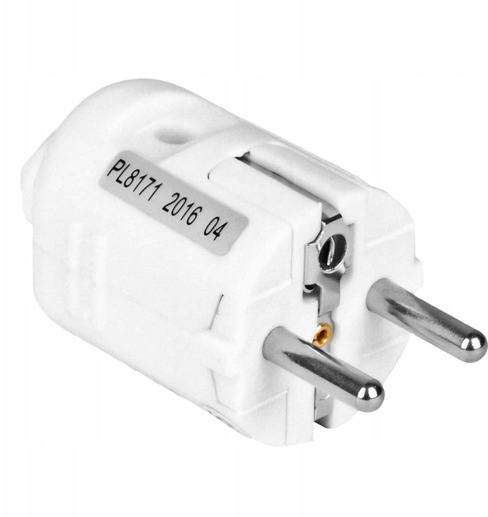 Wtyczka przenośna 2P+Z uziemieniem IP20 250V 16 A, biała / 12020