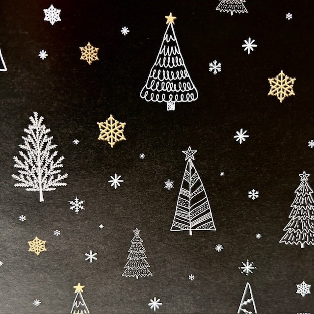 Fastima Papier świąteczny do pakowania czarny choinkowe gwiazdy 70cmx2m 285m70