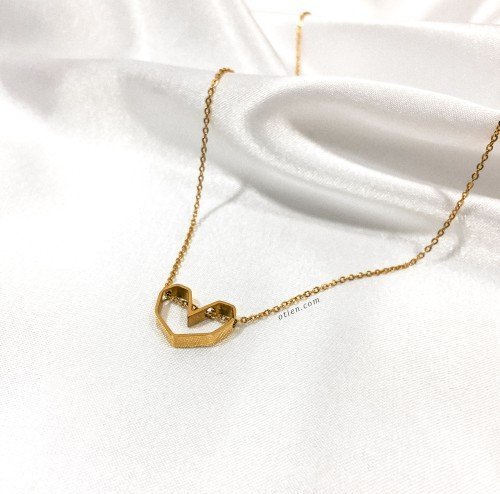 OTIEN Naszyjnik damski Serduszko złoty