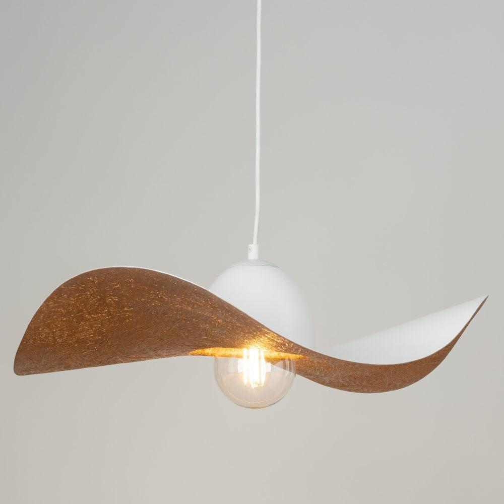 Lampa wisząca Sigma Zwis do przedpokoju KAPELLO metalowy kapelusz biały nad biurko