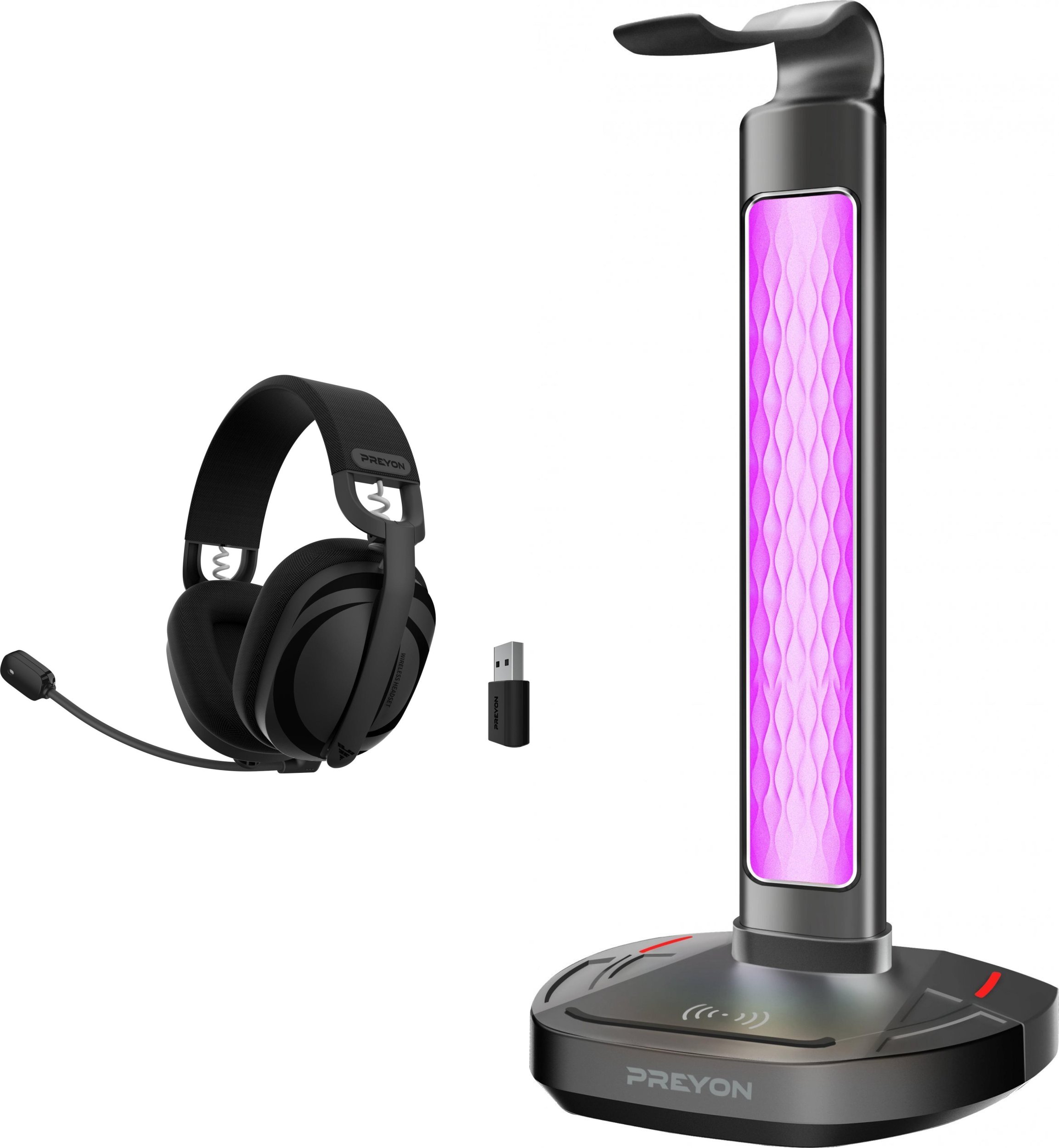 Słuchawki PREYON Słuchawki Preyon Tornado Fly (PTF40B) + Stojak na słuchawki Heron Beak (PHB41B)