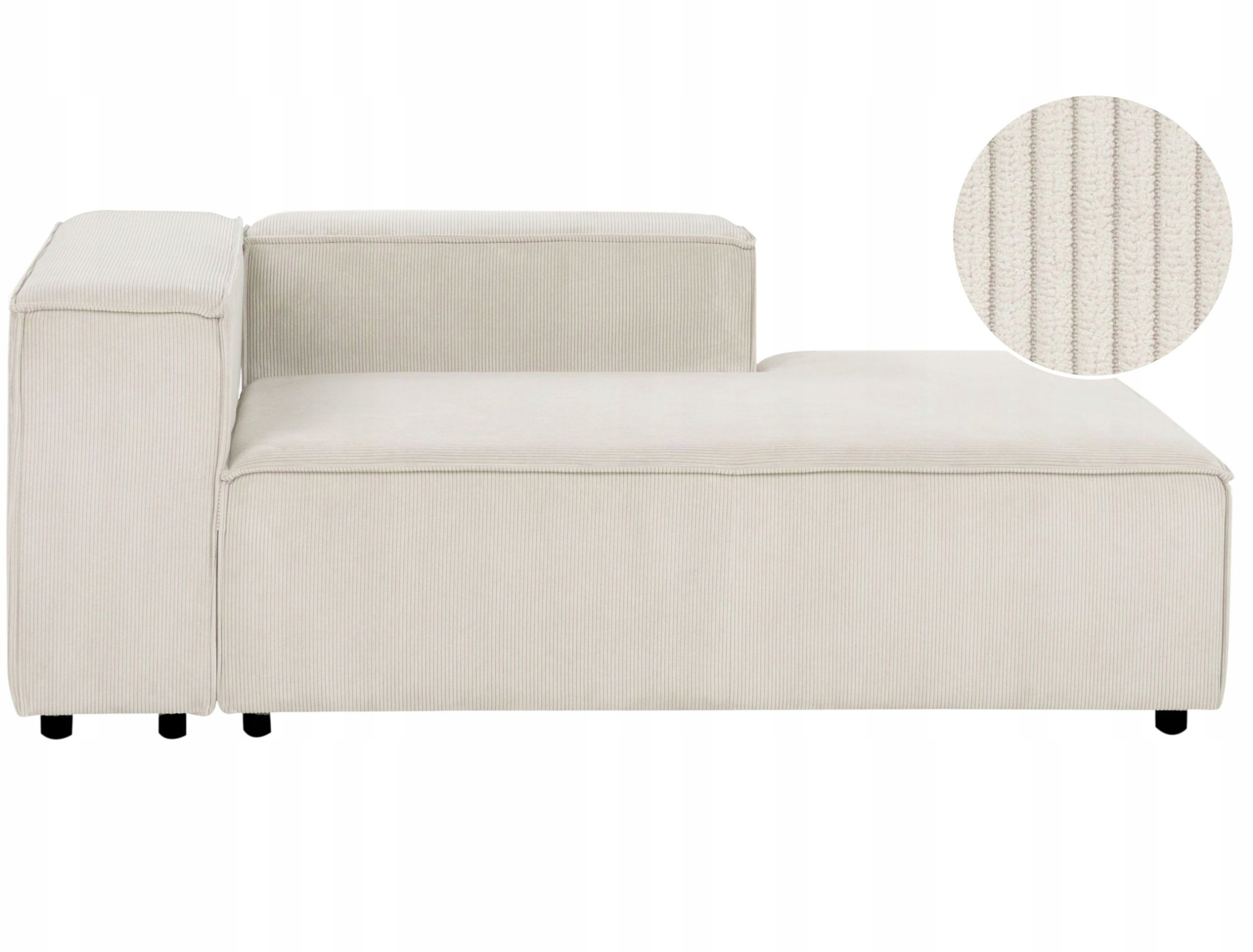 Szezlong lewostronny ARDAL Sztruks Złamana biel