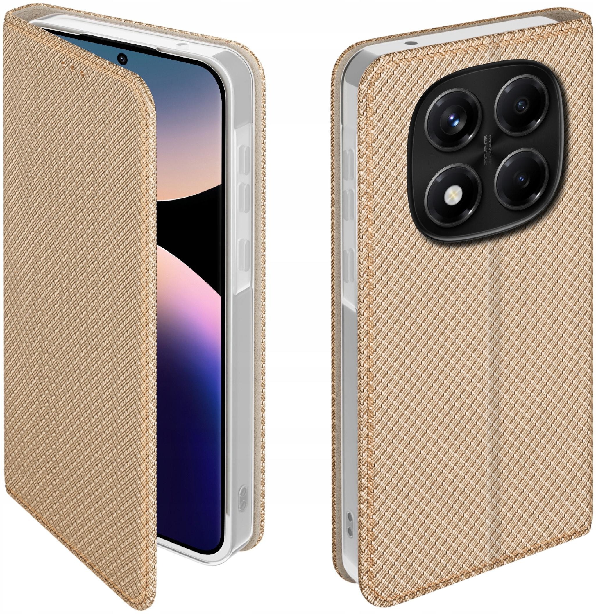 Etui z klapką do Xiaomi Redmi Note 14 Pro 4G Zamykane Złote Futerał