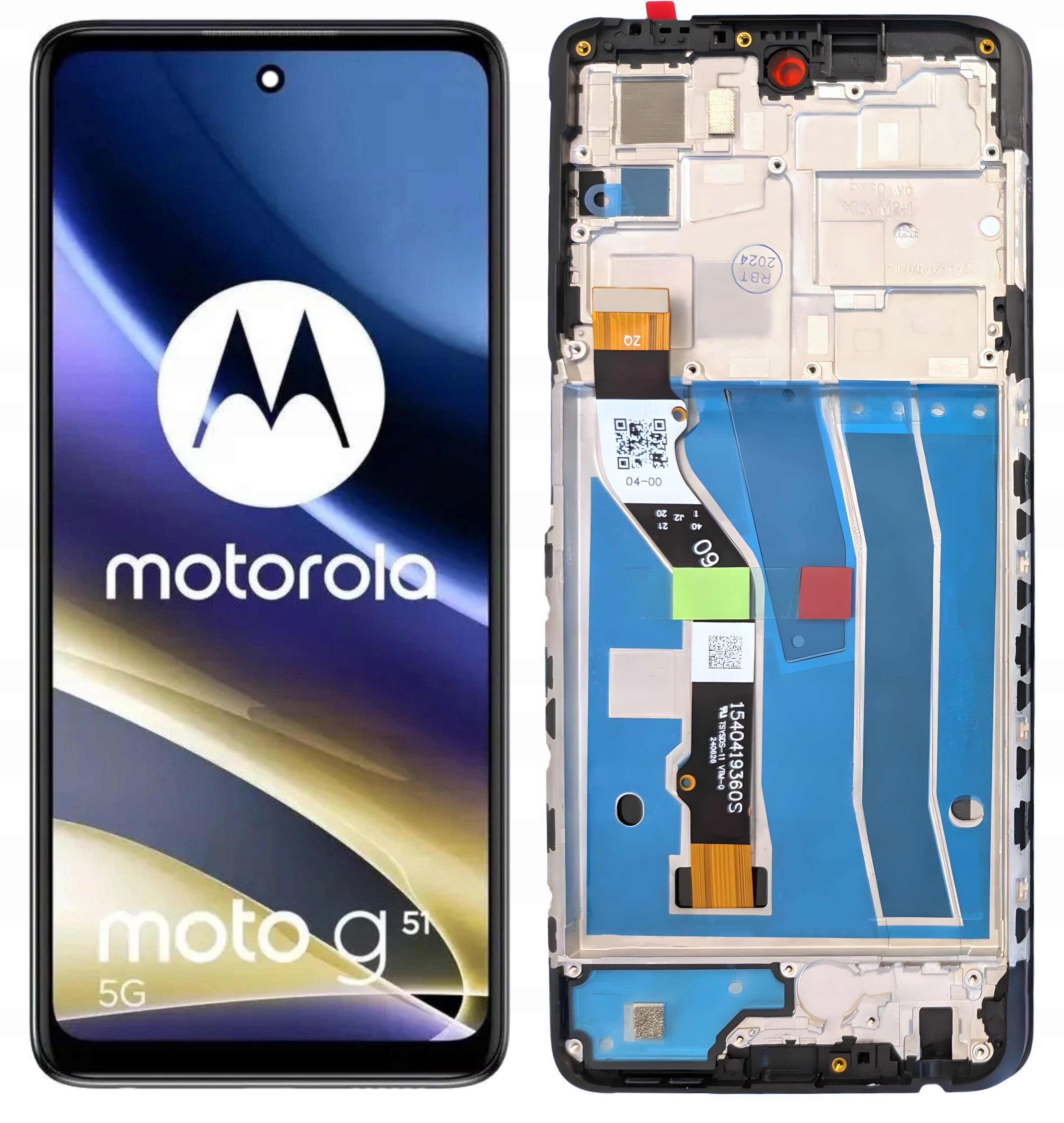WYŚWIETLACZ EKRAN LCD DO MOTOROLA G51 5G RAMKA