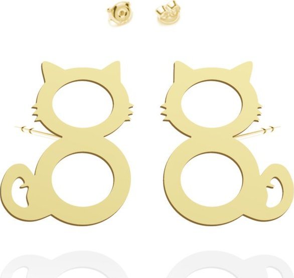 Radziszewska Jewellery Kolczyki Kotki srebro pozłacane