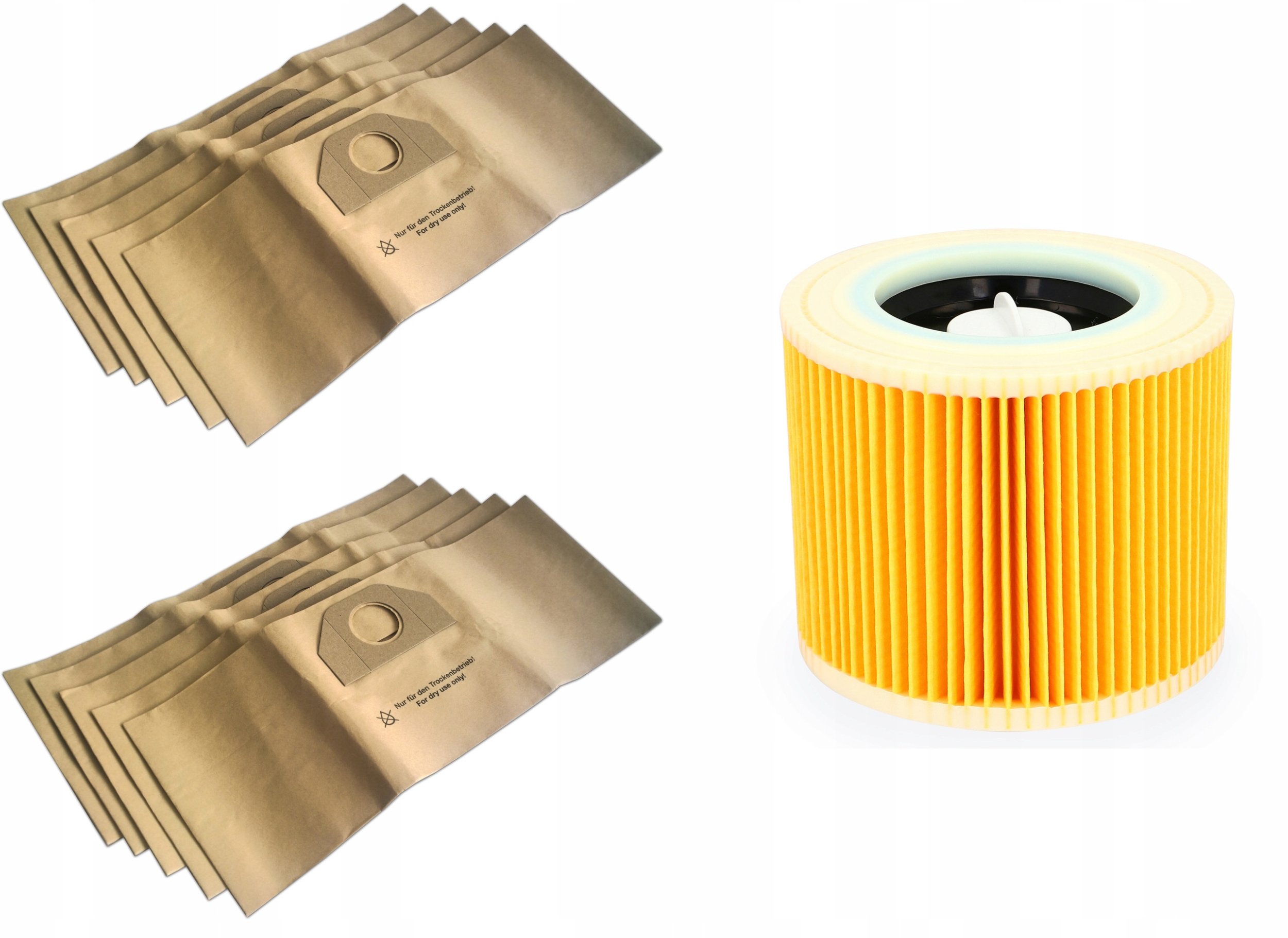 10x Worek do odkurzacza papierowy KARCHER WD3, WD3.200 MV 3 SE 4001 SE 4002