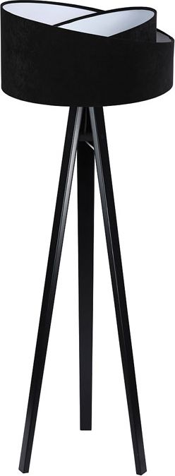 Lampa podłogowa Lumes Czarna welurowa lampa stojąca trójnóg - EXX251-Silja