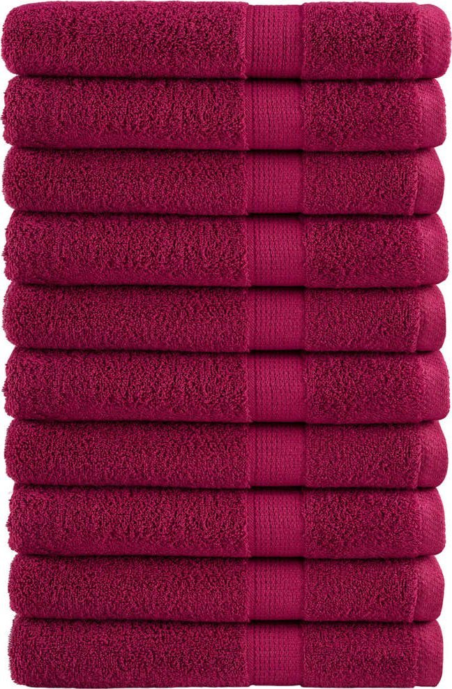 vidaXL Ręczniki premium SOLUND 10 szt., bordowe, 100x200 cm, 600 g/cm