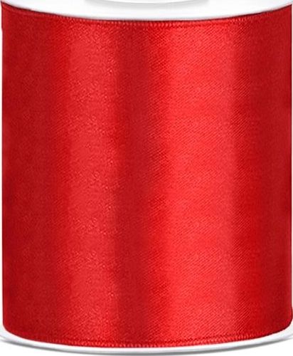 Party Deco Wstążka satynowa, czerwona, 100 mm x 25 m uniwersalny