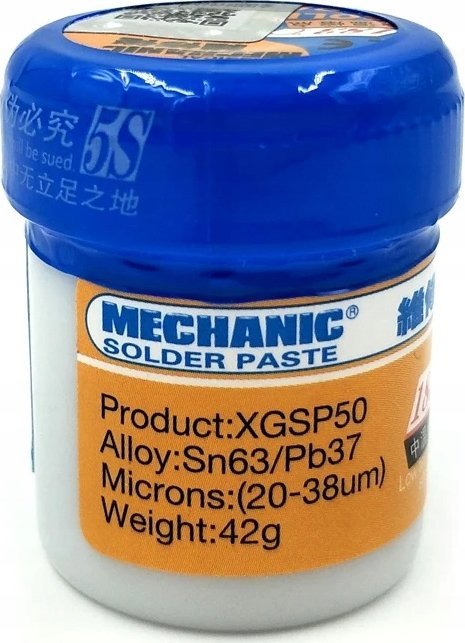 Rosfix PŁYNNA CYNA PASTA LUTOWNICZA 183C 42G OŁOWIOWA DO LUTOWANIA SPOIWO XG-50