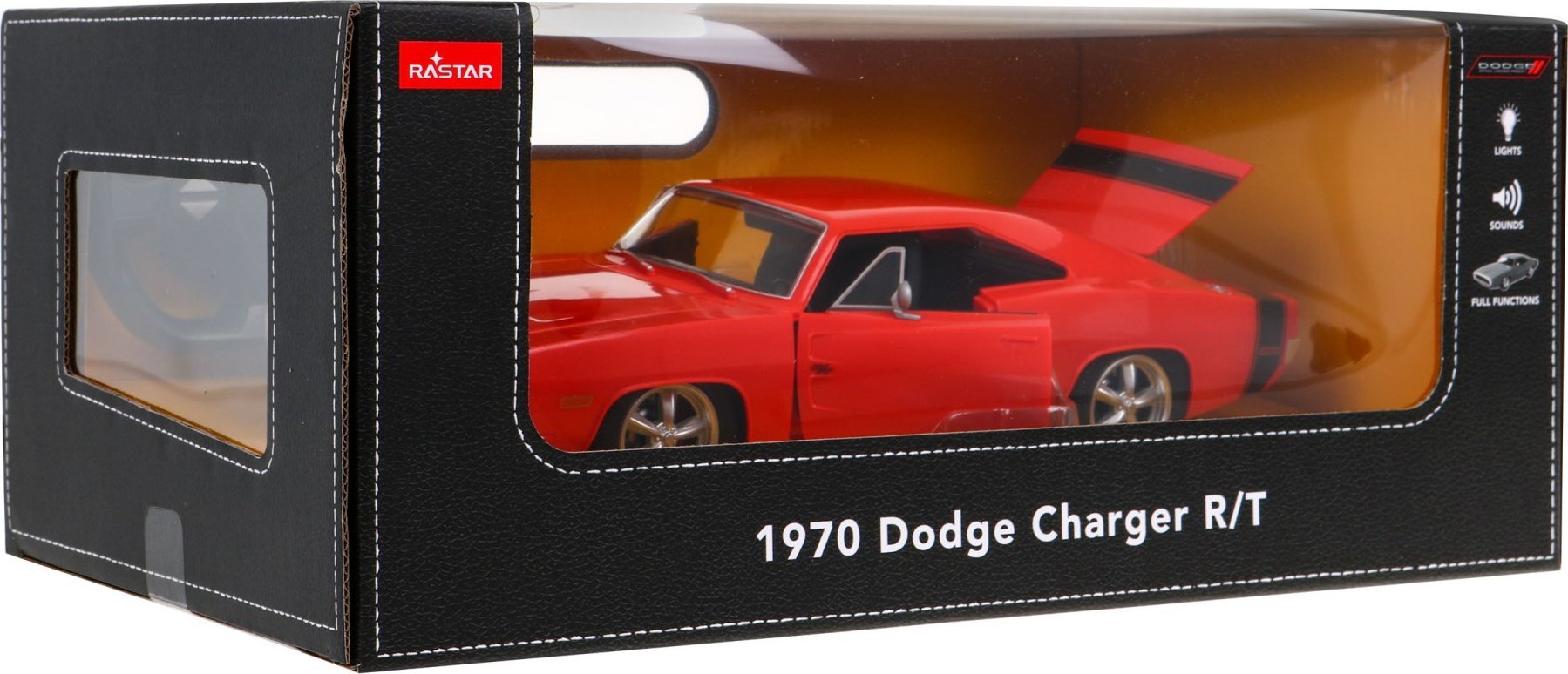 Rastar 1970 Dodge Charger RT czerwony RASTAR model 1:16 Zdalnie sterowane auto + Pilot