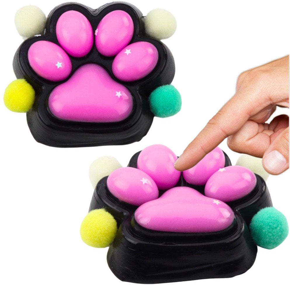 Gniotek Kocia Łapka Antystresowa Sensoryczna Squishy Czarno-Różowa