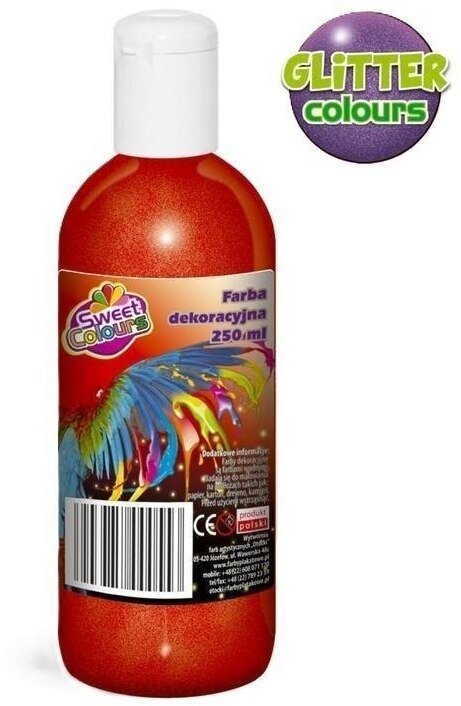 Farby plakatowe brokatowe 250ml (6szt)