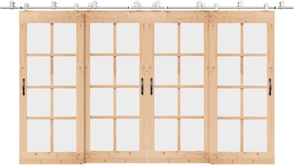 vidaXL System do mocowania drzwi przesuwnych, 200 cm, stal, srebrny