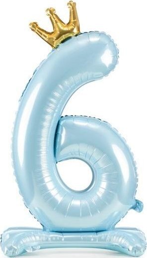 Stojący balon foliowy 6 błękitny 84cm