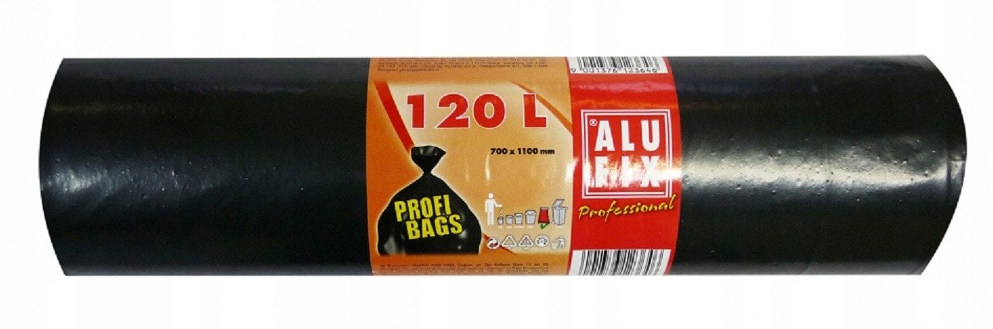 Worki na śmieci ALUFIX Profi, LDPE, 120l, 10 szt., czarne
