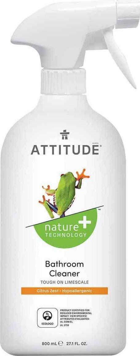 Attitude Attitude, Płyn do czyszczenia łazienki Skórka Cytrynowa (Citrus Zest), 800 ml