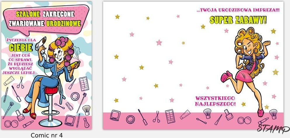 Stamp Karnet Comic B6 + koperta wzór nr 04 Urodziny