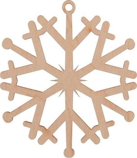 Bombka drewniana Śnieżynka 3szt naturalna